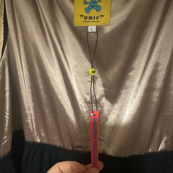 UNIF Cream and Black velvet JULIETTE DRESS Lace size Large - Picture 13 of 16